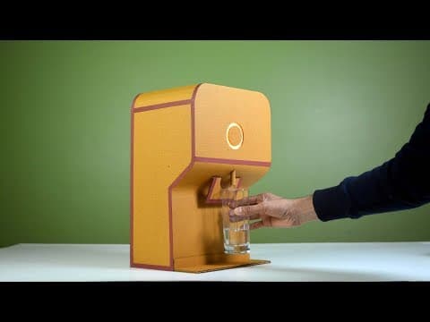 How to Make a Modern Looking Water Dispenser Machine from Cardboard with LED Light