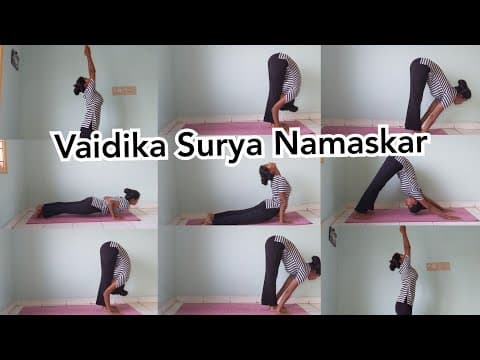 Surya namaskar a (9 steps) - vaidika surya namaskar - how to do surya namaskar step by step