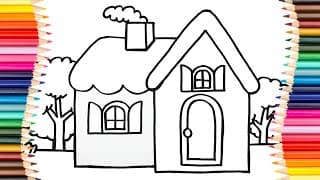 How to Draw Rainbow House For Kids And Toddlers