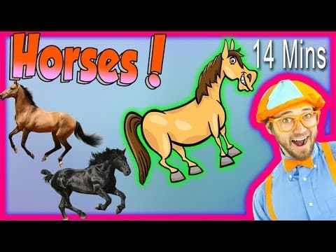 Horses for children - learn farm animals for kids.