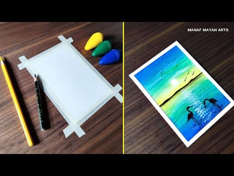 Easy Scenery / Drawing for Beginners / with Crayons / #289