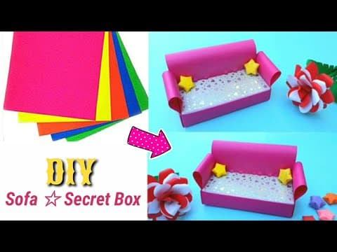 How to make a paper Sofa - DIY Secret Box