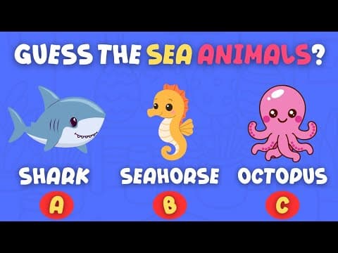 Guess the Sea Animal! 🦈🦀 Fun Ocean Quiz for Kids