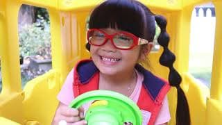 Wheels on the Bus Nursery Rhyme Song with Hana