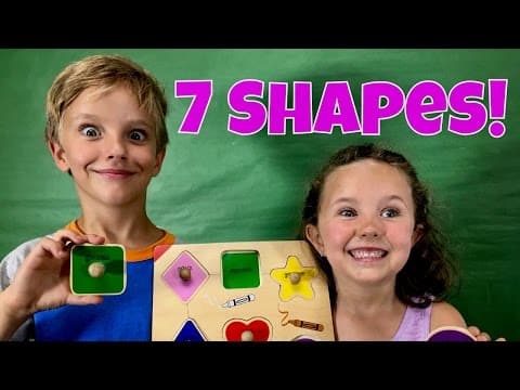 Learn English Words Shapes and Colors with Jojo and his little sister
