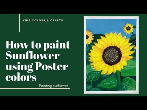 How To Paint Sunflower Using Poster Color Paints// Poster color painting for beginners// Sunflower