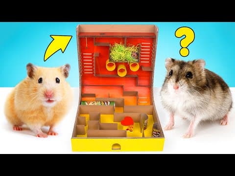 Diy hamster maze with pringles can and spinner obstacles