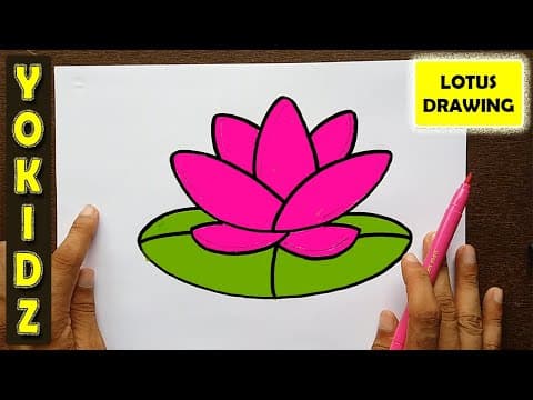 How to draw lotus flower easy