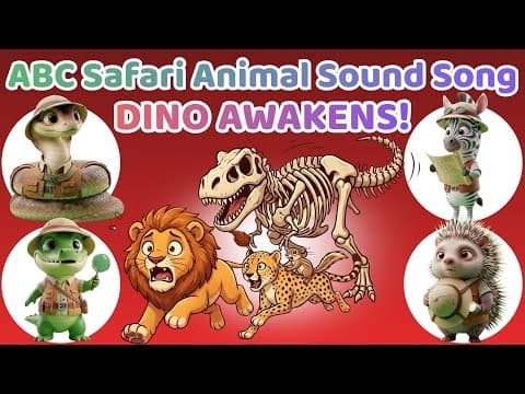 ABC Safari Animal Song 🦖🐾 Funny Dinosaur Chase | Learn Alphabet & Animals | Meow Meow TV