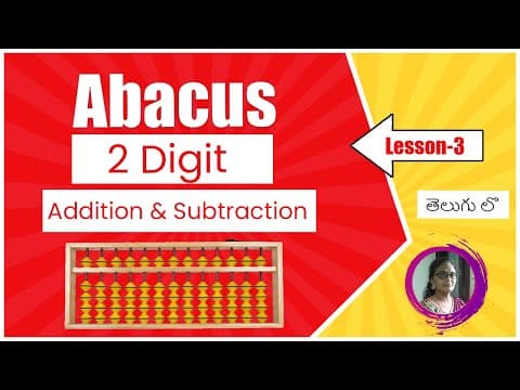 Abacus - Simple Addition and Subtraction with 2 digit numbers | Without Compliments