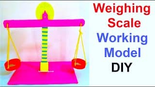 weighing scale working model 3d making cardboard | science project | balance scale