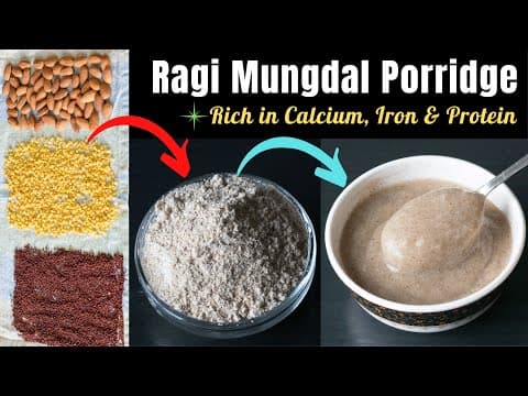 Baby Food | Calcium & Iron Rich Food helps Gain Weight, Strengthens Bones | Ragi Mundal Badam Cereal