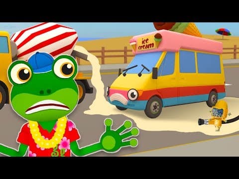 Gecko's ice cream truck meltdown - gecko's garage - cartoon trucks for kids