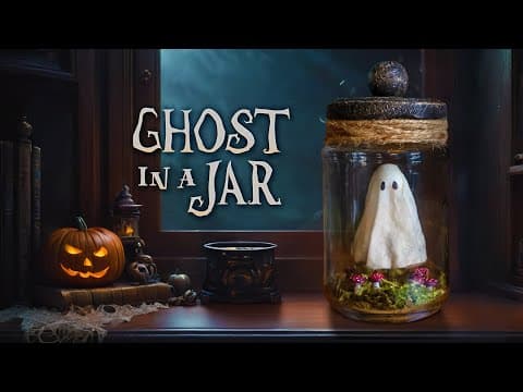 Making a TINY GHOST in a Jar Mini Diorama! Spooky and Cute Halloween DIY Decor! - YouTube