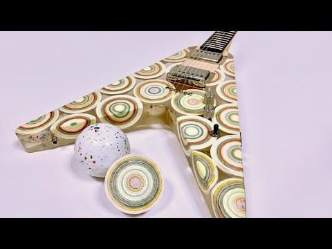Making a Flying V guitar with eight mega jawbreakers