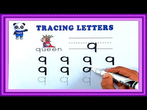 Tracing - tracing letter q - practice writing letter q - kids learning videos for kids