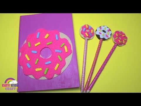 DIY Donut Notebook and Pencil Topper | Back to School DIY