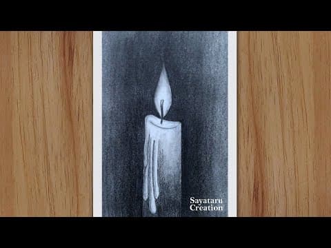 How to draw a Candle with pencil step by step - Pencil Sketch for Beginners