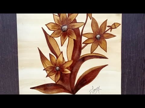Coffee Painting - Flower Painting