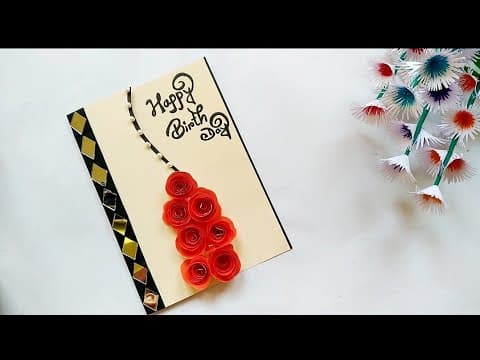 Easy and beautiful birthday card making - handmade card making