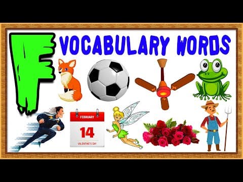 Vocabulary words for kids - words from f - words that start with f