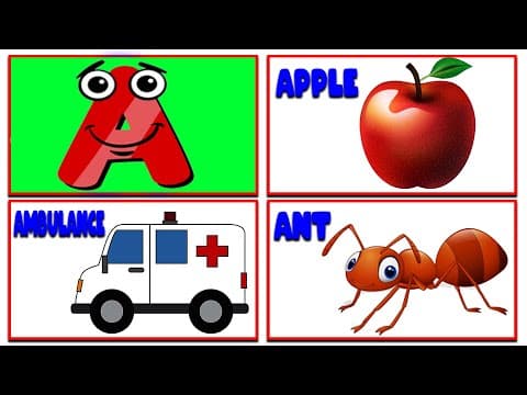 Kids Learning-Learn Letter A-Words From A-ABC Flashcards-Kids A to Z