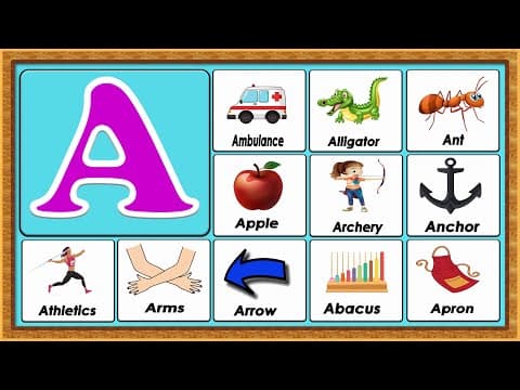Words from a - vocabulary words - early childhood education - abc flashcards