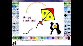 Easy Kite drawing in Tux Paint