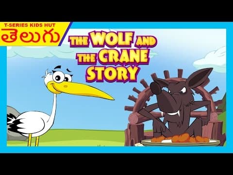 The wolf and the crane story - telugu aniamted stories