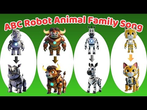 🤖 ABC Robot Animal Family Song | A-Z Transforming Robots to Real Animals | Meow Meow TV 🐯🐘🌈