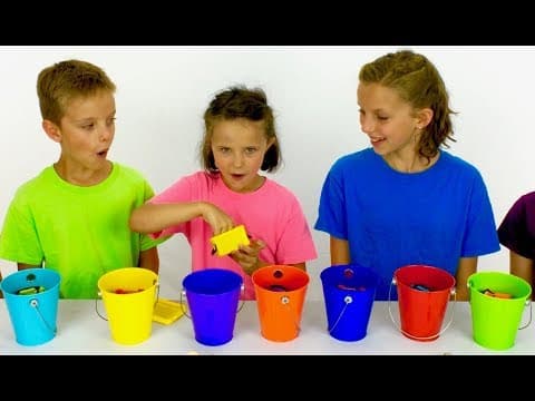 Learn English Colors Rainbow Surprise Buckets