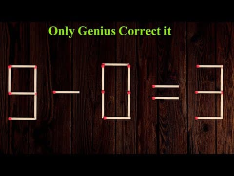Turn the wrong equation into correct just in 1 move 9-0=3 #matchstick #puzzle