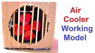 how to make air cooler using cardboard and DC motor science project