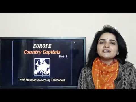 World Country Capitals: EUROPE ( यूरोप के देश एवं राजधानियाँ) Part 2 - with easy tricks