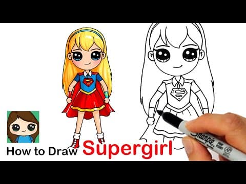 How to draw supergirl - dc super hero girls
