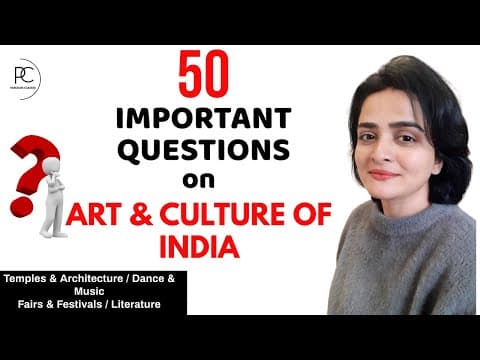 Art & Culture of India: Important Questions on Temples Fairs Festivals Music Dance Literature