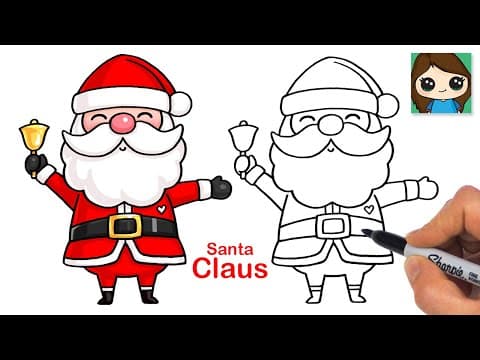How to Draw Santa Claus 🎅🏻 Cute Holiday Art - YouTube