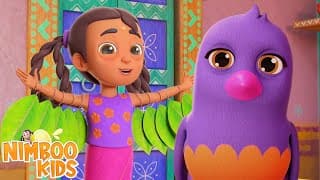 Mein Chidiya, में चिड़िया, Hindi Rhyme and Cartoon for Babies, Bhalu Mama