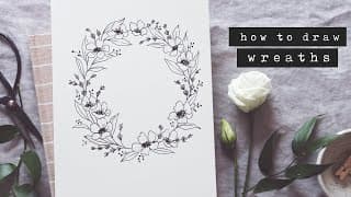 How To Draw a Floral Wreath