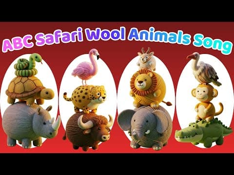🧶 ABC Safari Animal Sounds Song 🦁 | Wool Animals Transform & Sing! 🎵 Fun Learning for Kids! 🌈