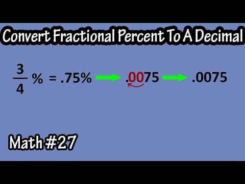 How To Write Convert Change A Fractional Percent To A Decimal Percent And Decimal Number