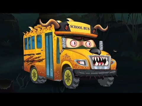 Scary School Bus, Animated Car Cartoon Videos For Kids