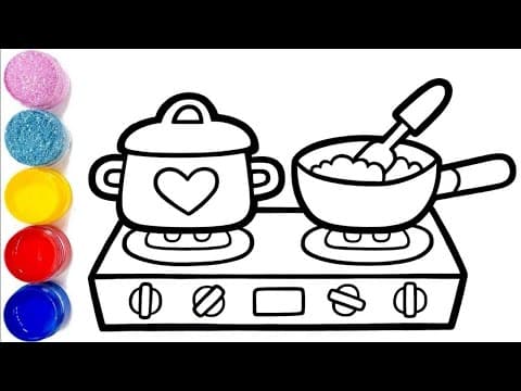 Cooking Fun! Drawing, Painting and Coloring Yummy Food for Kids, Toddlers