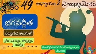 Bhagavad Gita chapter 2 verse 49||sankyayoga|| భగవద్గీత 2వ అధ్యాయం శ్లోకం 49|| divine touch telugu