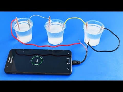 Mobile Phone Charging with Salt Water | Free Energy Electricity using Salt water