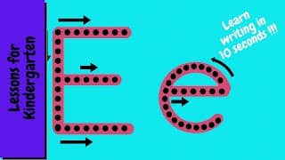 Write the letter E|Alphabet Writing lesson for kids The letter E - Learn to write the alphabet