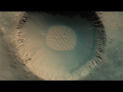 Float over a Martian crater in 8K