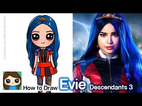 How to draw evie - disney descendants 3