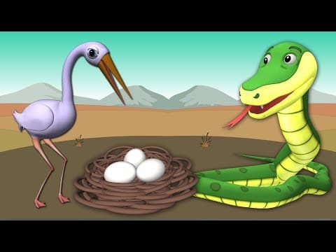 Crane and snake కోంగ - పాము మరియు ముంగిస - telugu stories for kids