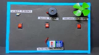 Simple circuit on electrical energy to wind/mechanical/sound /light energy working model diypandit